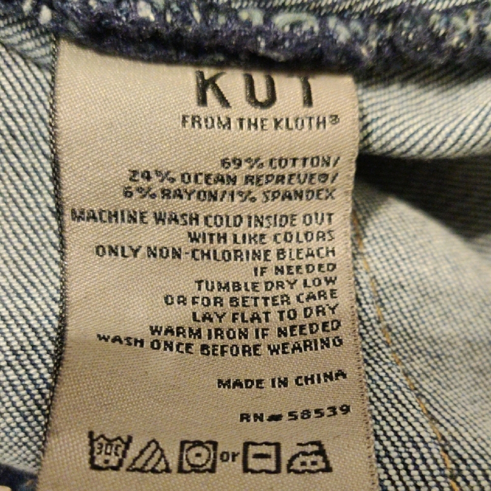 Kut from the Kloth Dark Wash Wide Leg Jeans - Picture 9 of 14